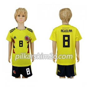 Koszulka Kolumbia Aguilar 8 Dziecięca Główna Mistrzostwa Świata 2018 - Koszulki Piłkarskie